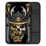 Black Samurai Skull Print Car Center Console Cover