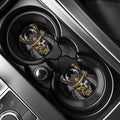 Black Samurai Skull Print Car Coasters