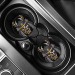 Black Samurai Skull Print Car Coasters
