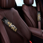 Black Samurai Skull Print Car Seat Belt Covers