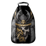 Black Samurai Skull Print Car Seat Organizers