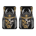 Black Samurai Skull Print Front Car Floor Mats