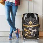 Black Samurai Skull Print Luggage Cover