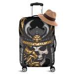Black Samurai Skull Print Luggage Cover