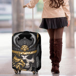 Black Samurai Skull Print Luggage Cover