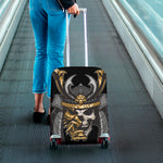 Black Samurai Skull Print Luggage Cover