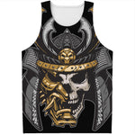 Black Samurai Skull Print Men's Tank Top