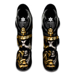 Black Samurai Skull Print Muay Thai Shin Guard