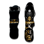 Black Samurai Skull Print Muay Thai Shin Guard