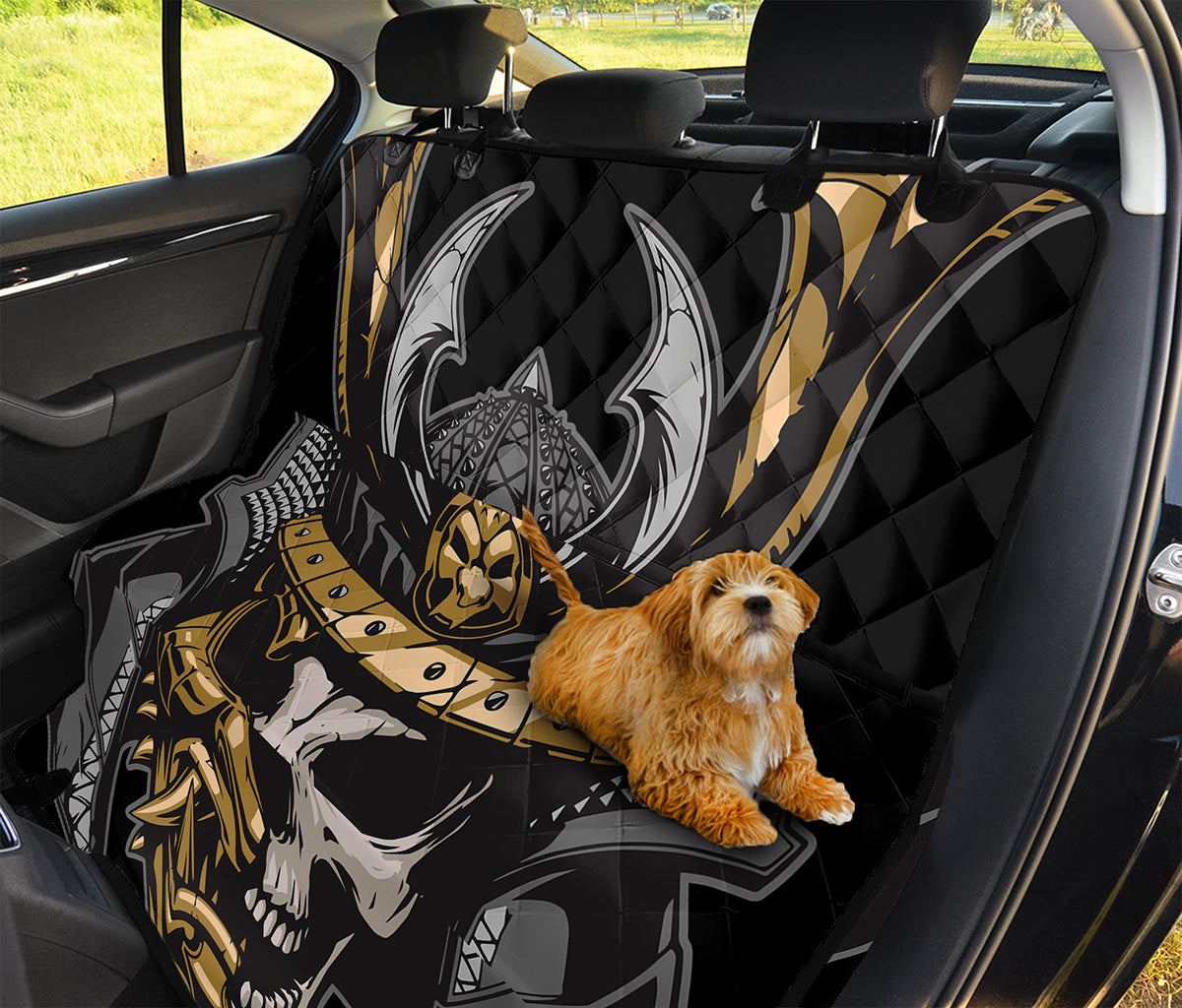 Black Samurai Skull Print Pet Car Back Seat Cover