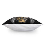 Black Samurai Skull Print Pillow Cover
