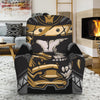 Black Samurai Skull Print Recliner Slipcover