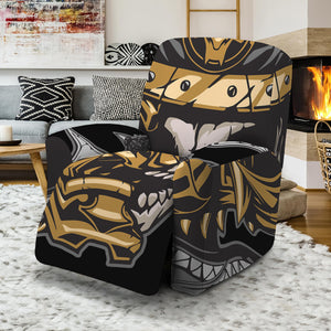 Black Samurai Skull Print Recliner Slipcover