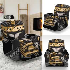 Black Samurai Skull Print Recliner Slipcover