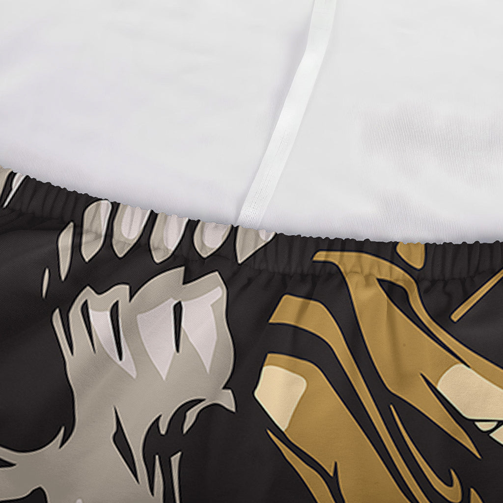Black Samurai Skull Print Sofa Cover
