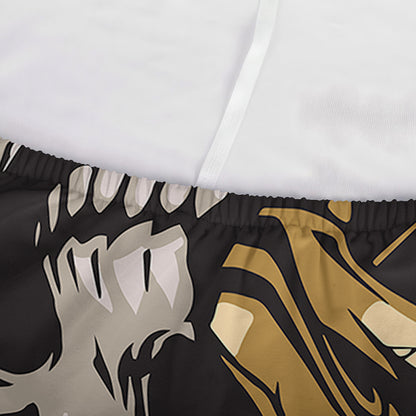 Black Samurai Skull Print Sofa Cover