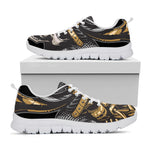 Black Samurai Skull Print White Sneakers