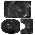 Black Snake Print 3 Piece Bath Mat Set
