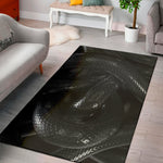 Black Snake Print Area Rug