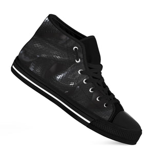 Black Snake Print Black High Top Shoes