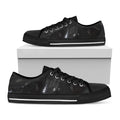 Black Snake Print Black Low Top Sneakers