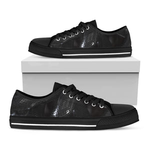 Black Snake Print Black Low Top Shoes