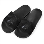 Black Snake Print Black Slide Sandals