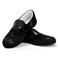 Black Snake Print Black Slip On Sneakers