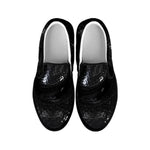 Black Snake Print Black Slip On Shoes