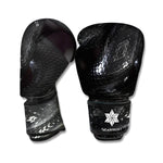 Black Snake Print Boxing Gloves