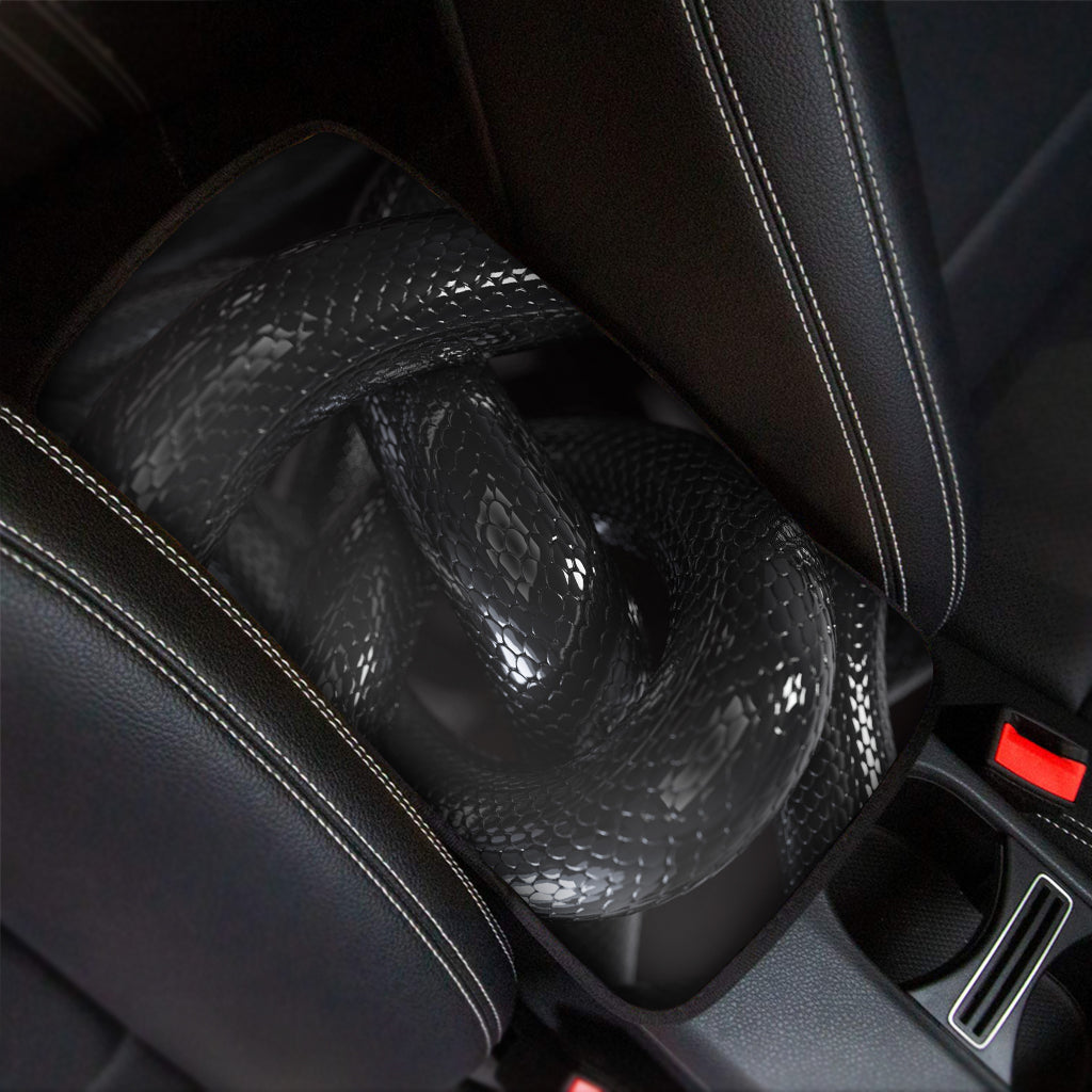 Black Snake Print Car Center Console Cover