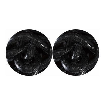 Black Snake Print Car Coasters
