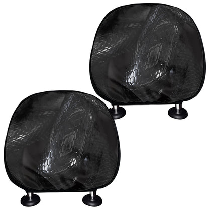Black Snake Print Car Headrest Covers