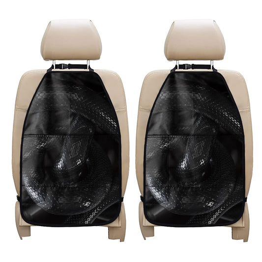 Black Snake Print Car Seat Organizers