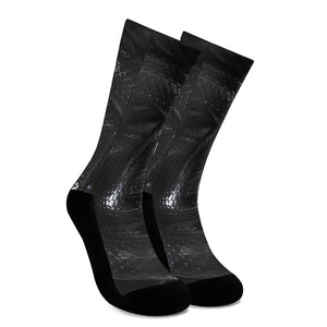 Black Snake Print Crew Socks