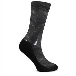 Black Snake Print Crew Socks