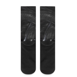 Black Snake Print Crew Socks