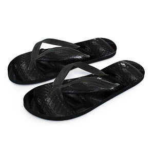 Black Snake Print Flip Flops