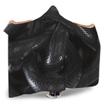 Black Snake Print Hooded Blanket