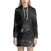 Black Snake Print Hoodie Dress