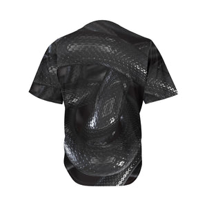 Black Snake Print Men's Baseball Jersey