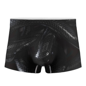 Black Snake Print Men's Boxer Briefs