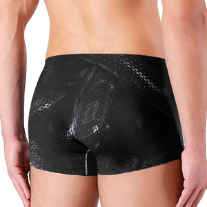 Black Snake Print Men's Boxer Briefs