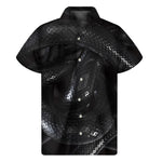Black Snake Print Men's Short Sleeve Shirt