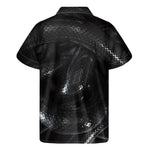 Black Snake Print Men's Short Sleeve Shirt