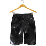 Black Snake Print Men's Shorts