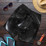 Black Snake Print Men's Shorts