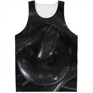 Black Snake Print Men's Tank Top