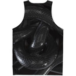 Black Snake Print Men's Tank Top