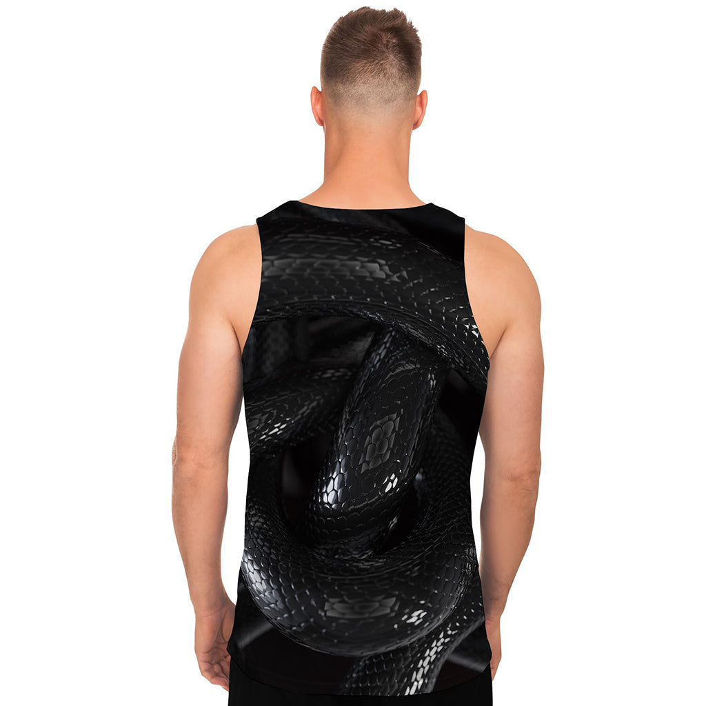 Black Snake Print Men's Tank Top